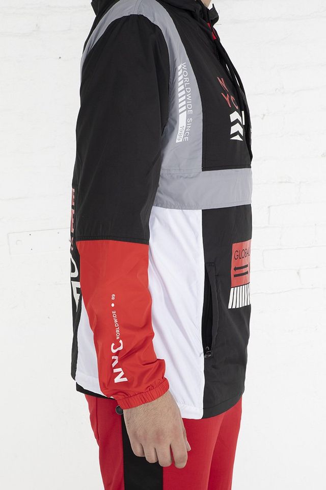 zine glo reflective silver anorak windbreaker jacket