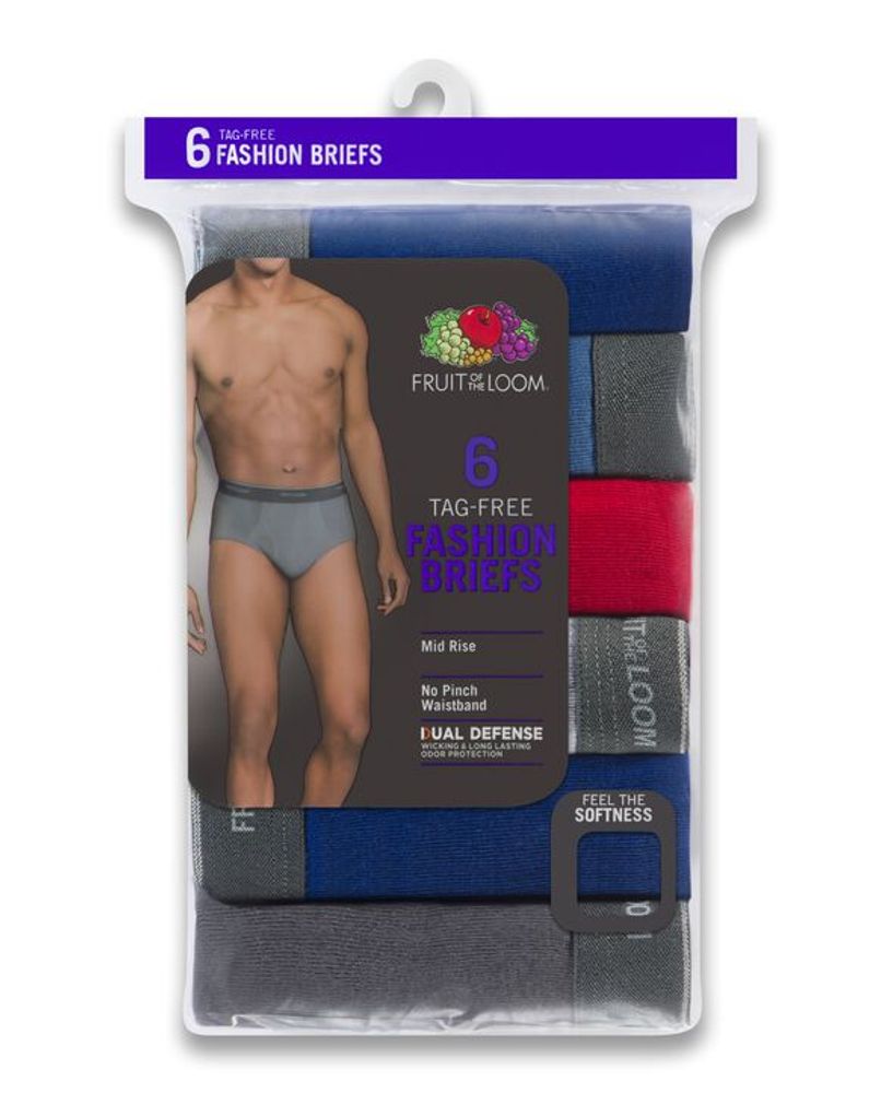 Fruit Of The Loom Men's Assorted Fashion Briefs - 6 Pack | Plaza Las  Americas