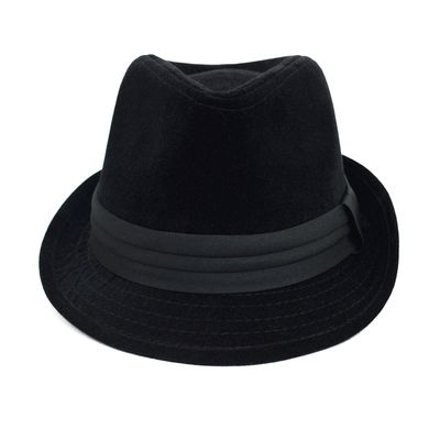 Velvet Trilby Fedora Hat with Band Trim