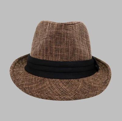 Trilby Fedora Hat with Black Band Trim