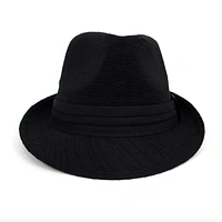 Black Trilby Fedora Hat with Band Trim
