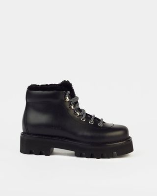 Shearling Combat Boots