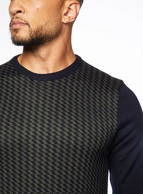 Navy Diamond Pattern Sweater