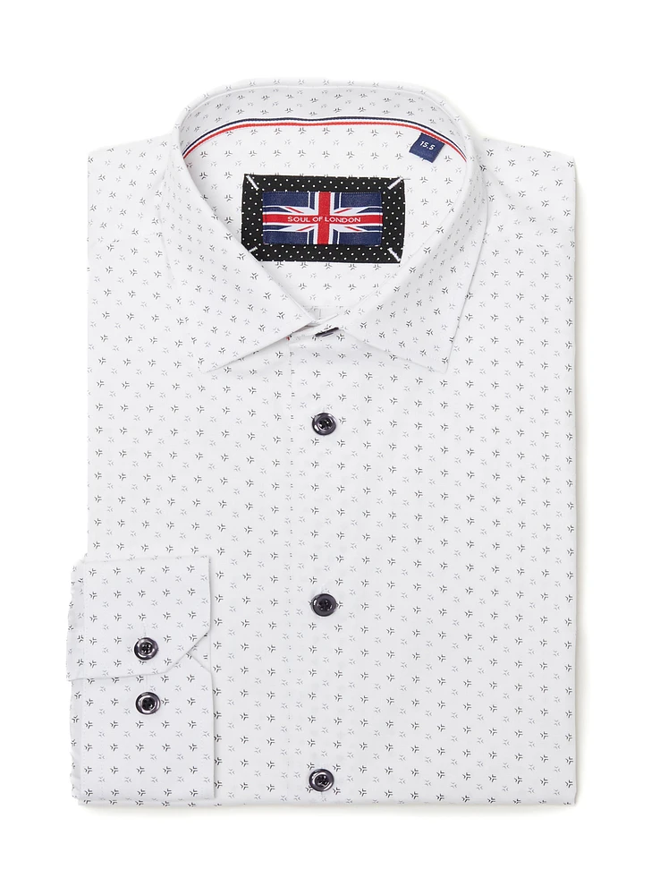 Micro Print Dress Shirt