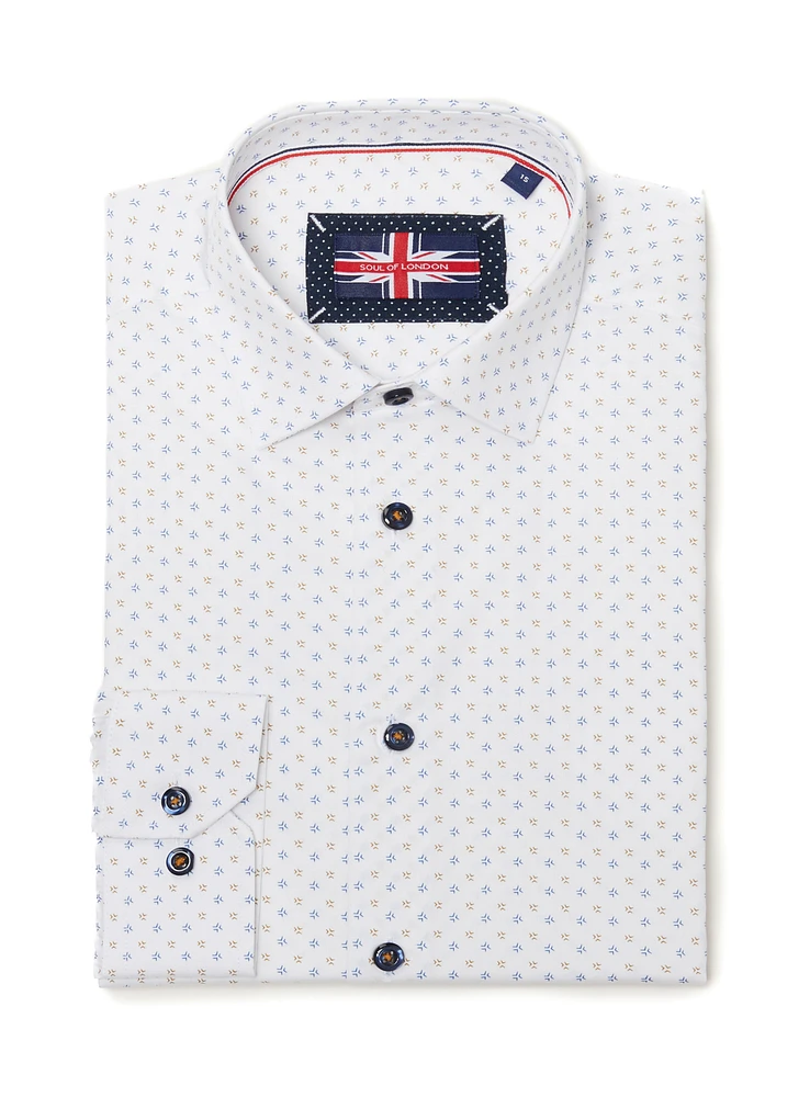 Micro Print Dress Shirt