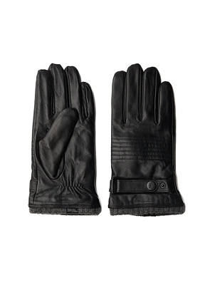 Gants en cuir noir