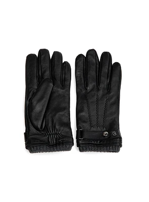 Central Stitch Black Gloves