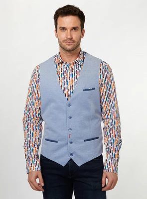 Blue Pique Vest