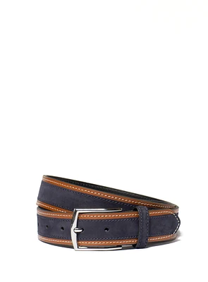 Ceinture marine à détails cognacs