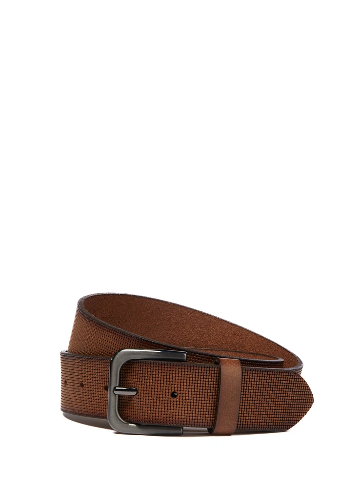 Ceinture texturé cognac