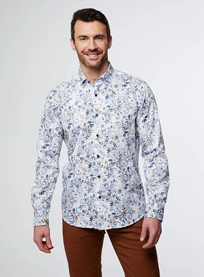 Chemise satinée à imprimé de bouquet