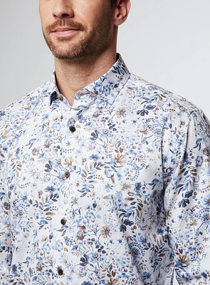 Chemise satinée à imprimé de bouquet