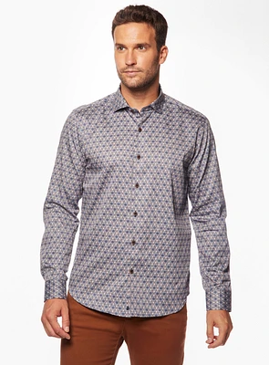 Chemise satinée à imprimé de chaines