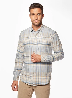 Light Blue Checked Flannel Shirt