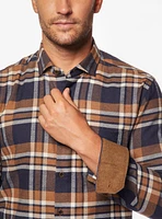 Cognac Checked Flannel Shirt