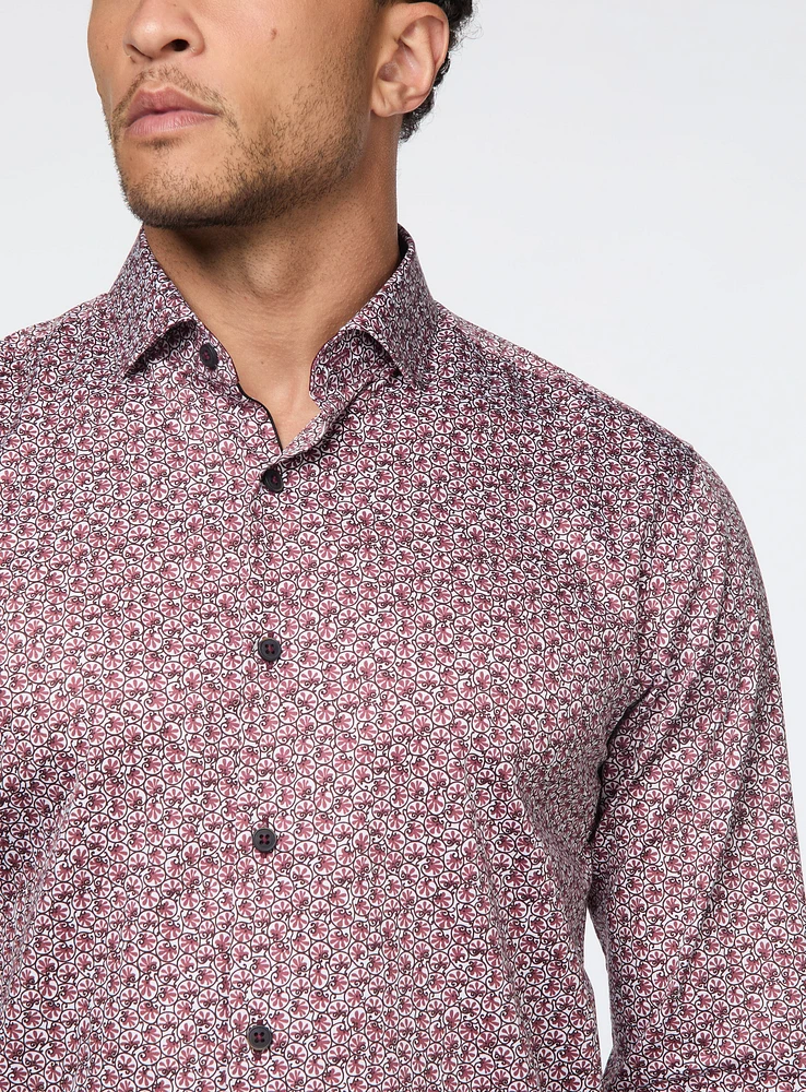 Swirl Print Sateen Shirt