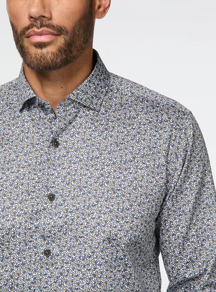 Swirl Print Sateen Shirt