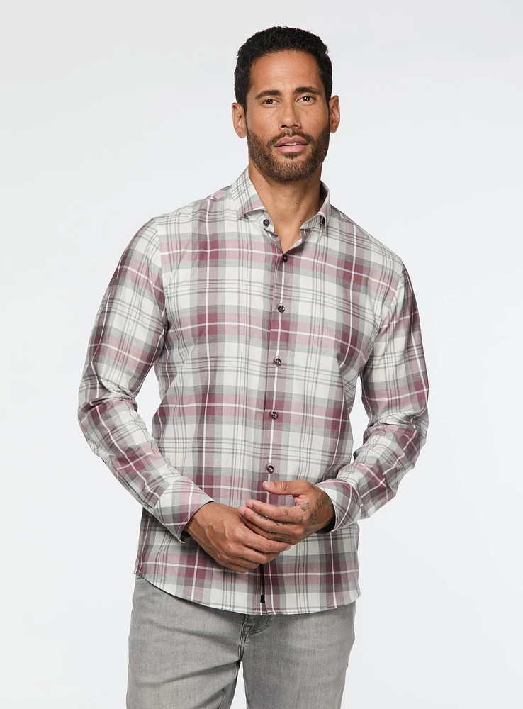 Chemise à carreaux roses