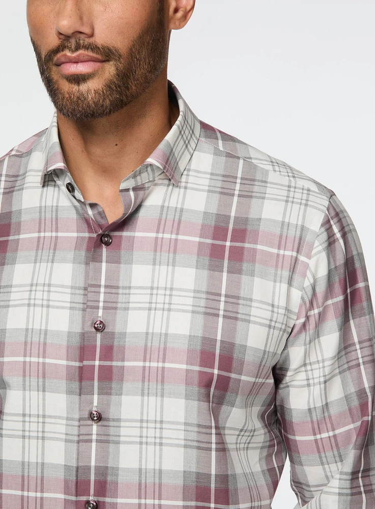 Chemise à carreaux roses