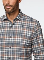 Orange and Navy Plaid Shirt