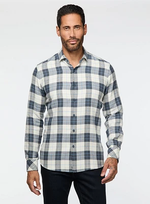 White and Blue Plaid Shirt