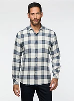 Chemise à carreaux blanc et bleu