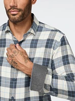 White and Blue Plaid Shirt