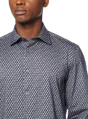 Hearts Print Stretch Shirt