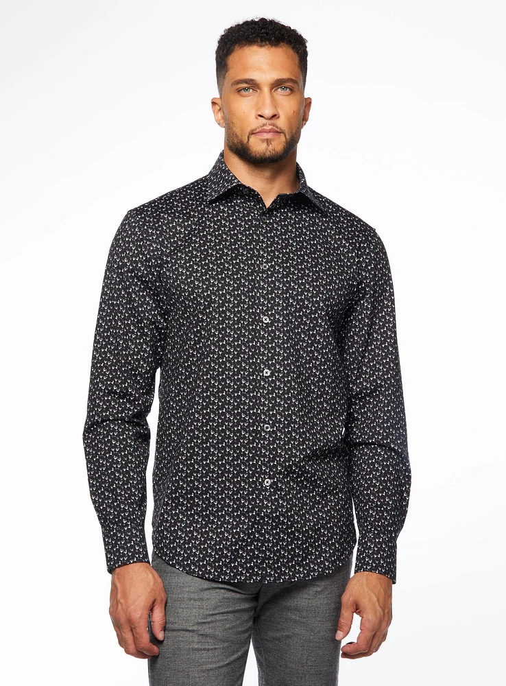 Martini Print Stretch Shirt