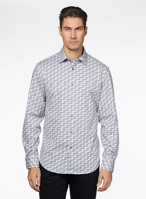 Chemise extensible à imprimé de points multiples