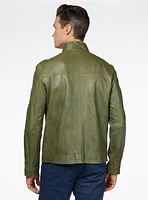 Manteau en cuir vert