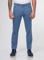 Chino texturé bleu