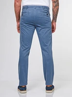 Chino texturé bleu