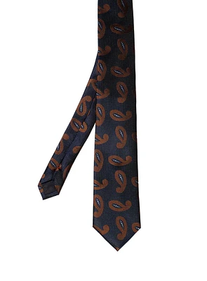 Brown Paisley Navy Tie