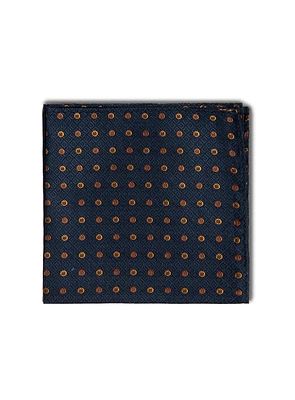 Cognac Dots Navy Pocket Square