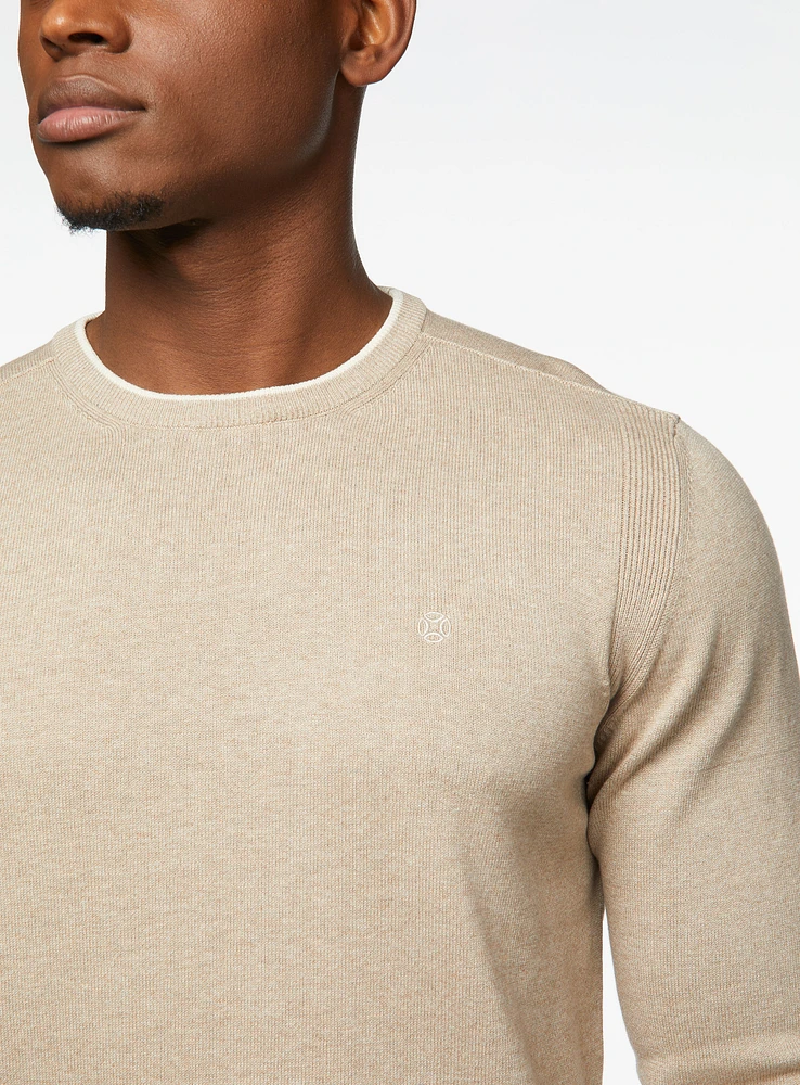 Contrasting Detail Crew Neck Sweater