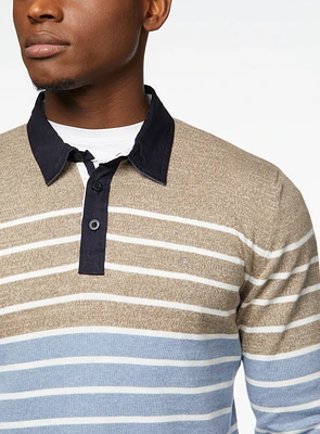 Striped Polo Sweater