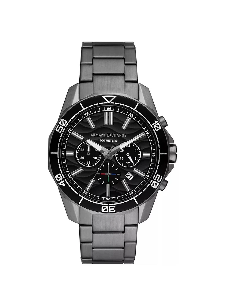 Montre chronographe en acier inoxydable