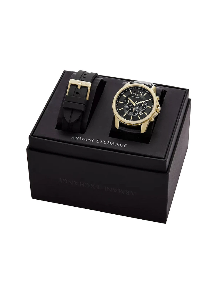 Black Leather Watch Gift Box