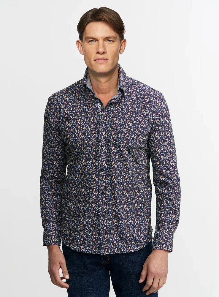 Chemise 'Vargas' imprimé de vignes