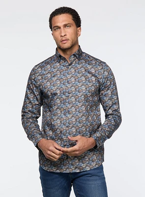Firework Print Sateen Shirt