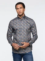 Firework Print Sateen Shirt