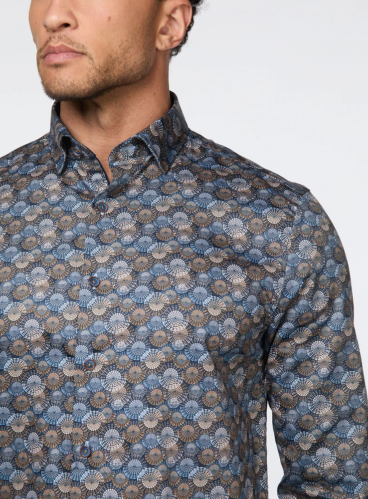 Firework Print Sateen Shirt