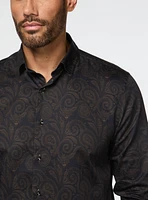 Paisley Print Navy Sateen Shirt
