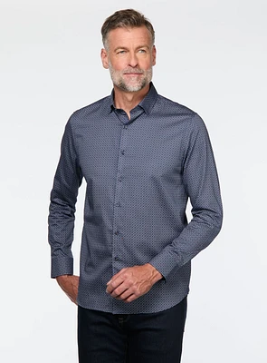 Chemise marine à motif de fleurs