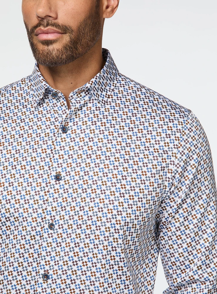 Chemise satinée à motif de drones