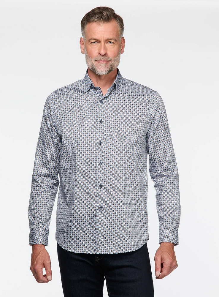 Mosaic Print Sateen Shirt