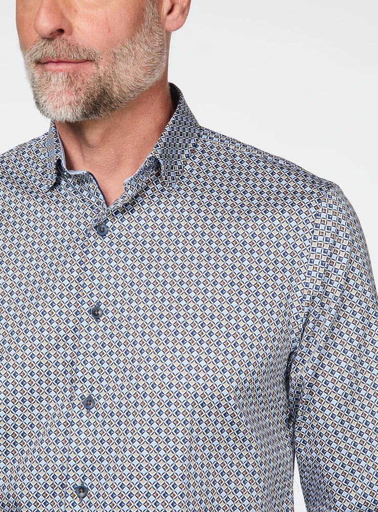 Chemise satinée à motif mosaïque
