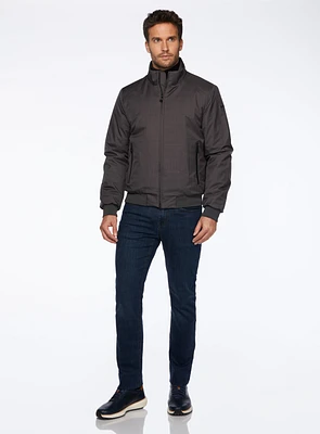 Water-Repellent Grey Bomber Jacket