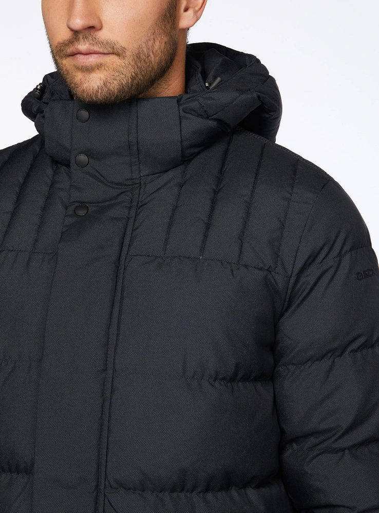 Manteau matelassé noir hydrofuge